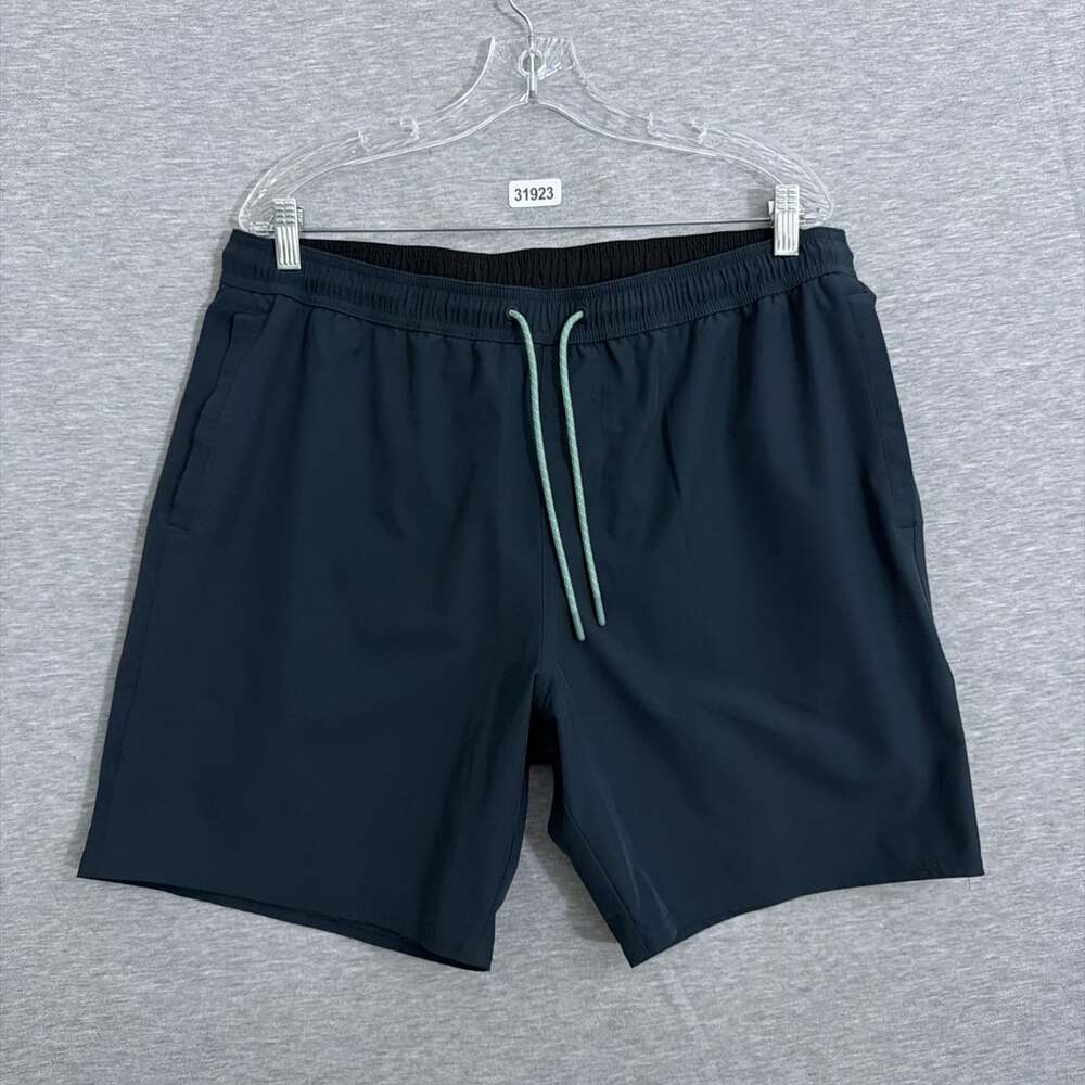 Huckleberry Wellen Mens XL Blue Drawstring Board Shorts Swim Trunks 7"